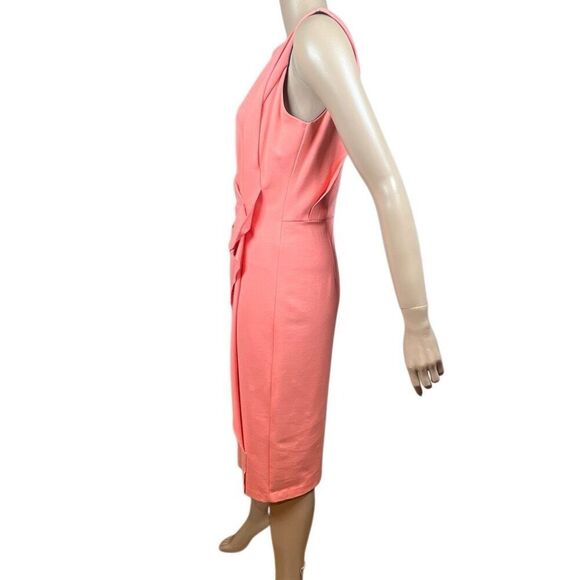 Kobi Halperin Quinn Dress Coral Rose Pink Sleeveless Draped Size 6 (044) - Picture 6 of 14